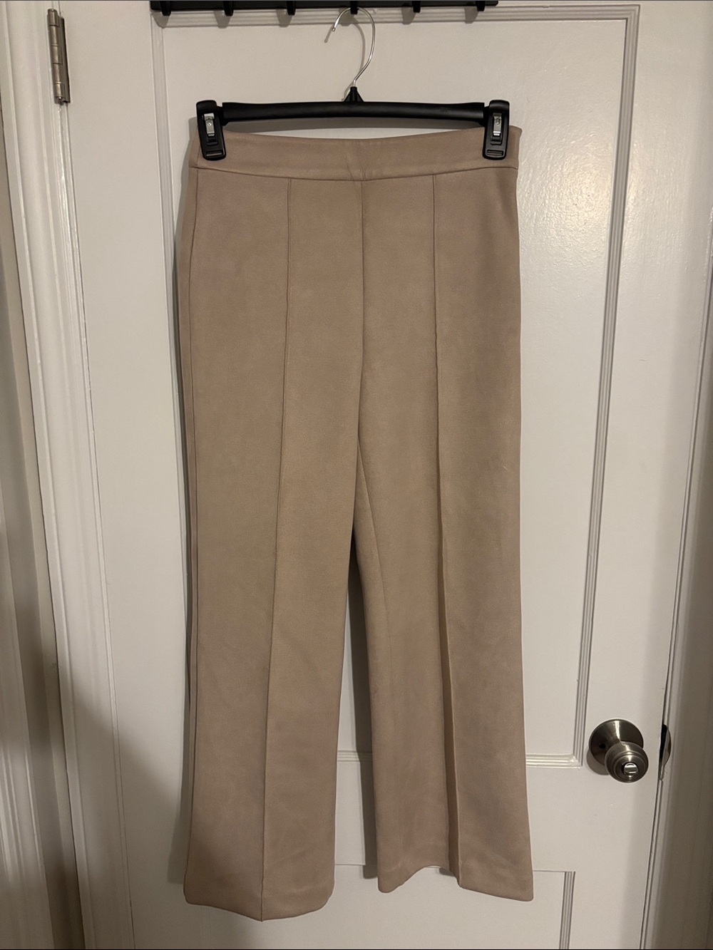 Ann Taylor Soft Taupe Wide-Leg Pull-On Pants
